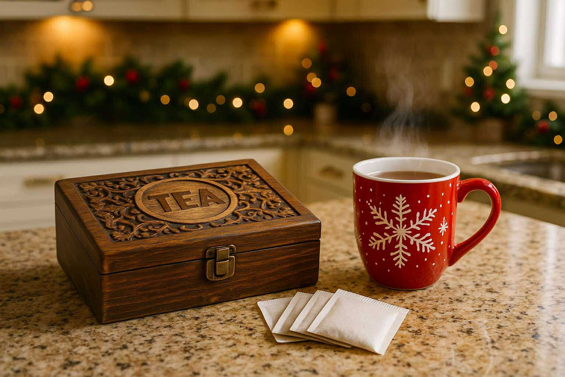 Mango Wood Tea Box – A Rustic Christmas Gift for Tea Lovers