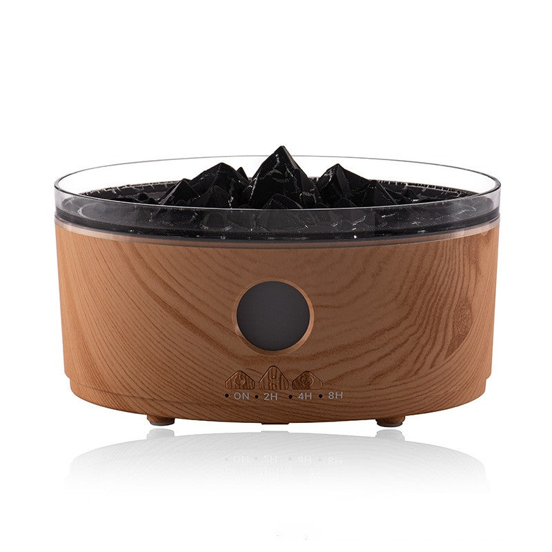 Wooden humidifier with black interior on a white background