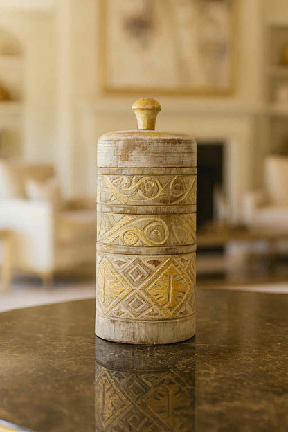 White & Gold - Tall Container