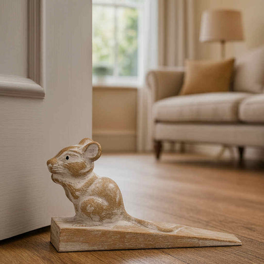Hand carved Doorstop - Dormouse