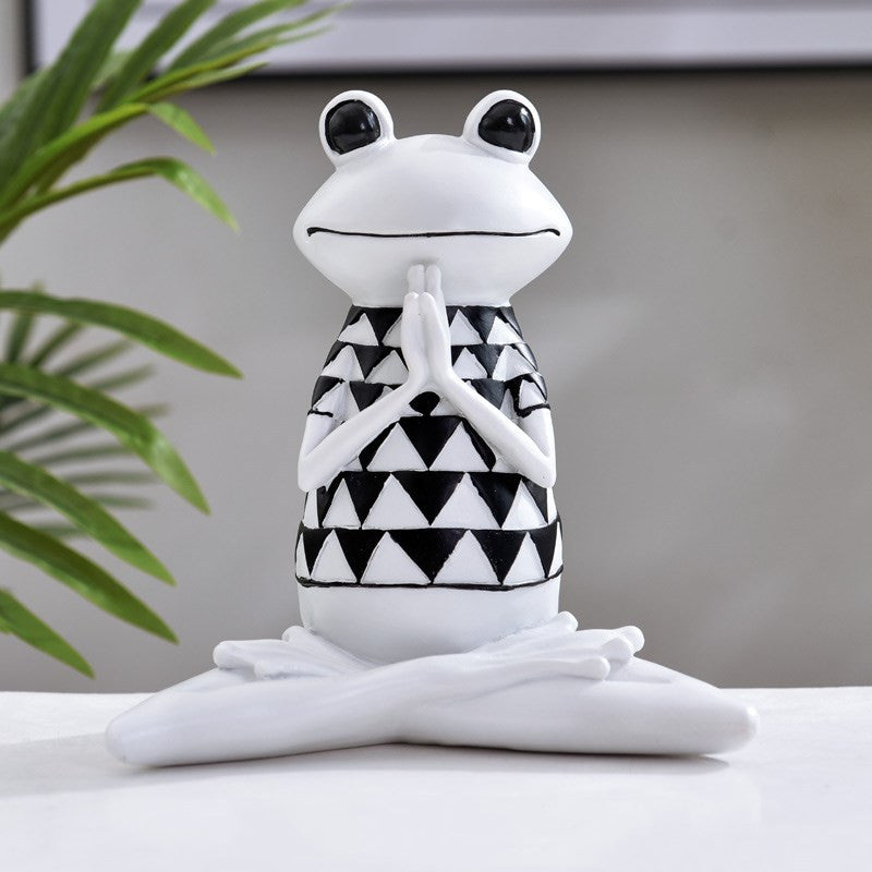 Resin Yoga Frog Figurine for Living Room ,Bedroom or Office Home Decoration