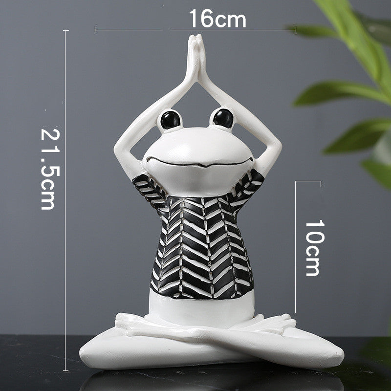 Resin Yoga Frog Figurine for Living Room ,Bedroom or Office Home Decoration