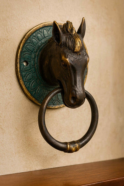 Brass Door Knocker - Horses Head