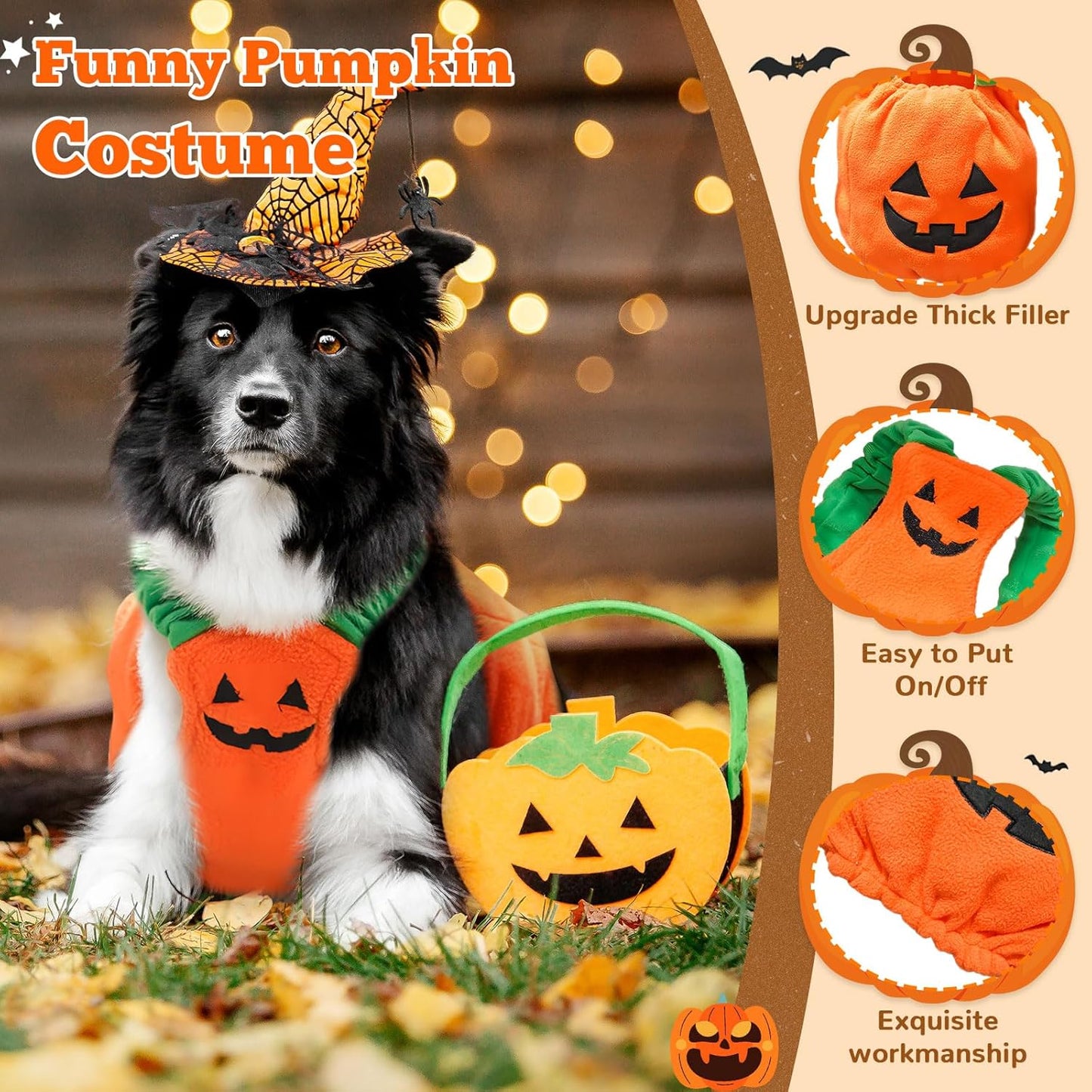 Trendy Funny Pumpkin Dog/Cat Halloween and Autumn Costume
