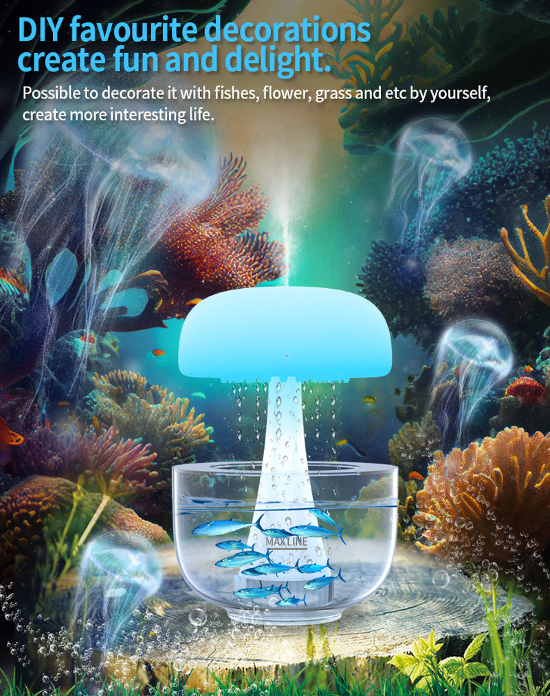 Jellyfish Raindrop Humidifier With Seven-Color Ambience Lights