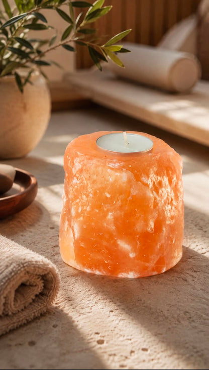 Quality Natural Salt Candle Holder