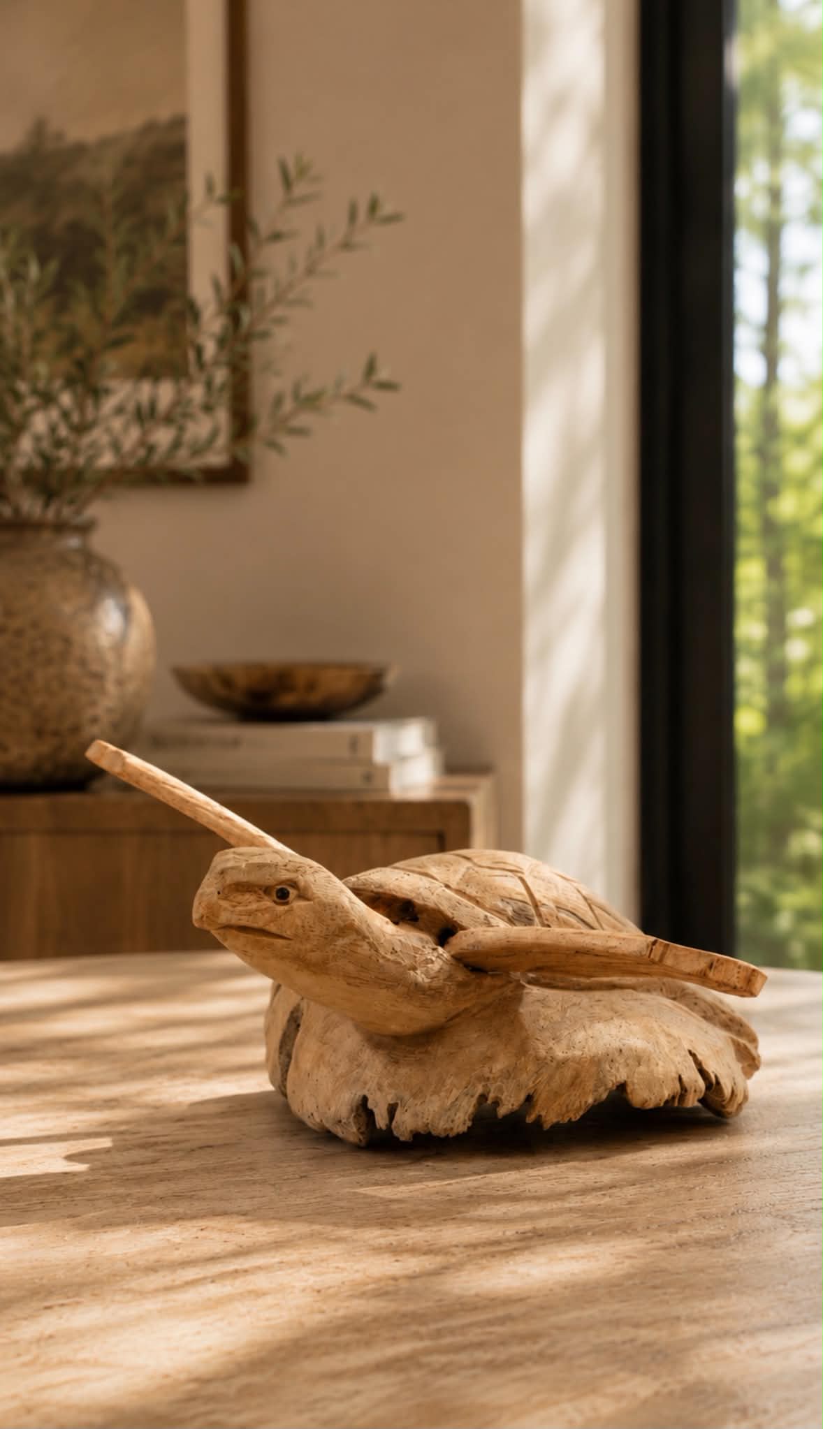 Handmade  Wood Art Carving -  Turtle