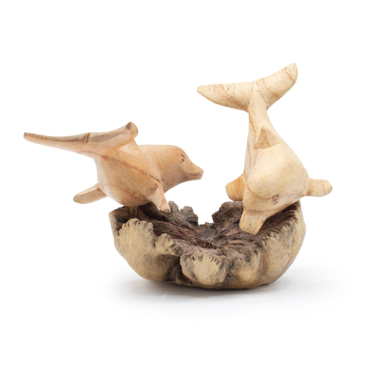 Handmade Parasite  Carving - Dolphins in Play