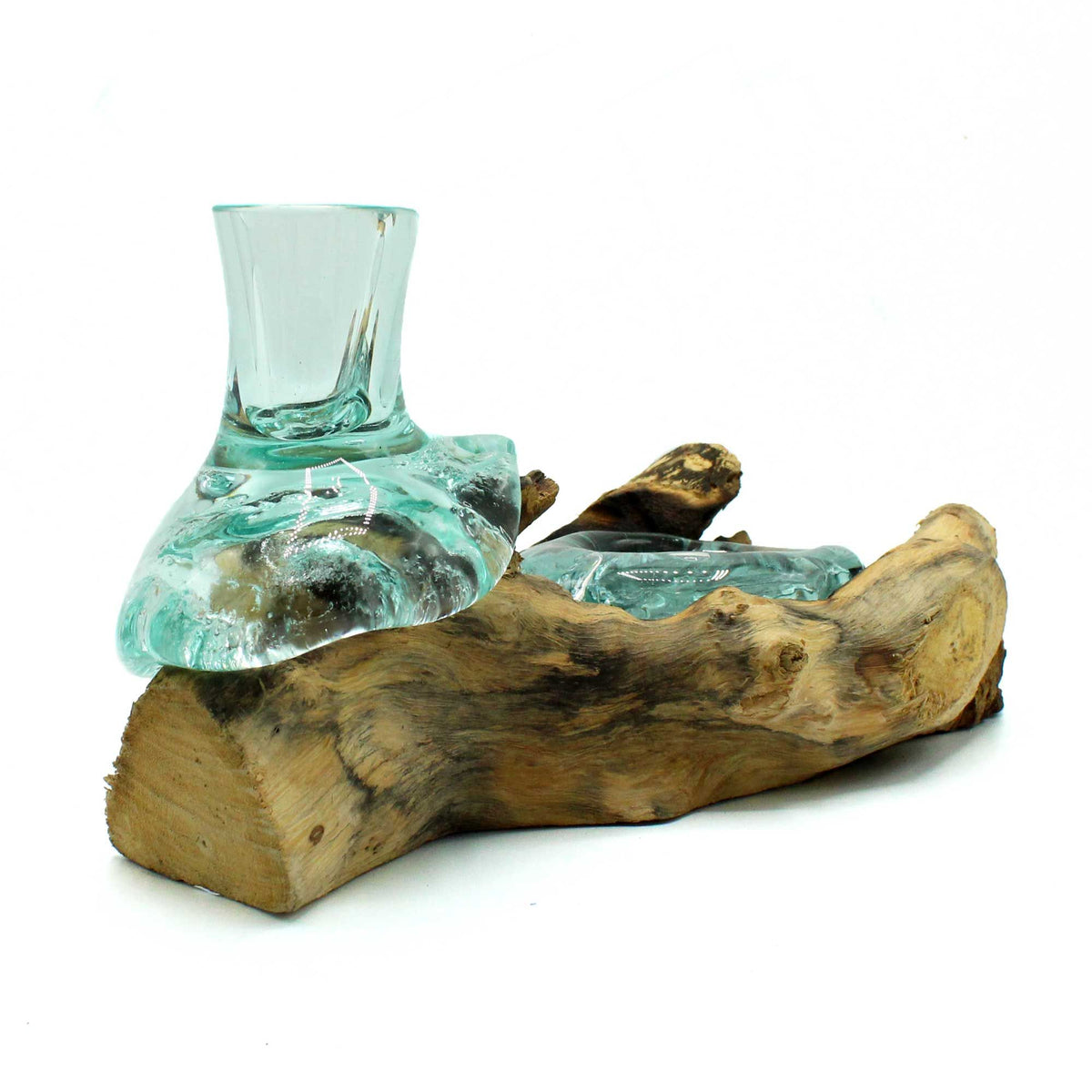Small Flower Vase and Tealight Holder on Wood