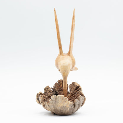 Handmade Parasite Wood  Carving -  Hummingbird