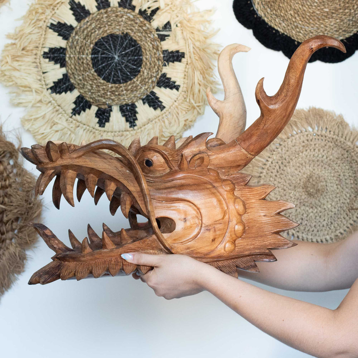 Live Size Dragon Head Carving